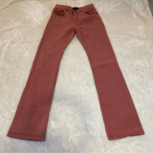 The Limited Vintage Pinstripe Red Straight Leg Jeans Size 0 - Picture 5 of 11